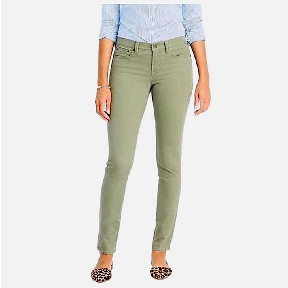 J Crew Stretch Olive Green 8” Midrise Skinny Pants Size 29